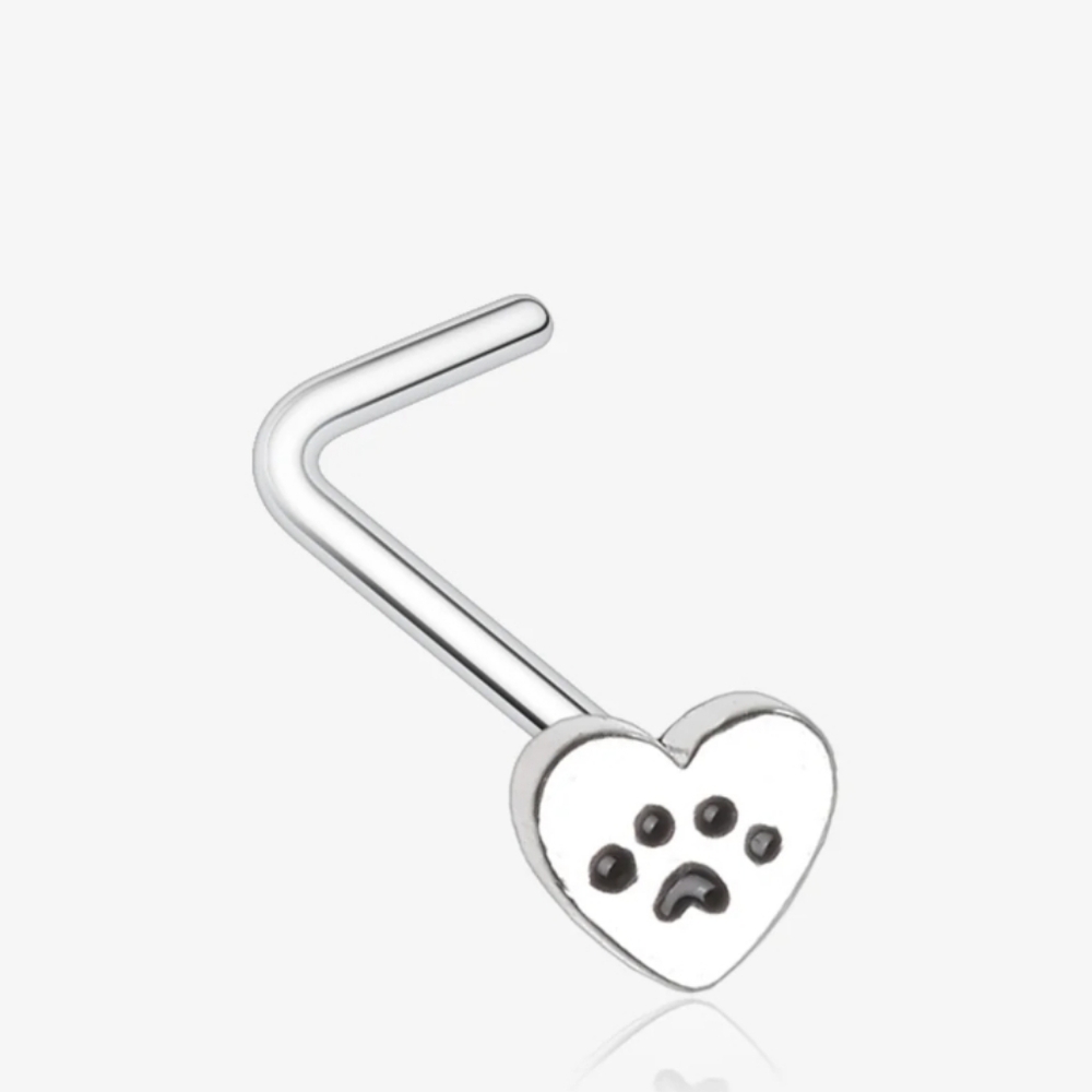 Heart Paw Print Nose Ring